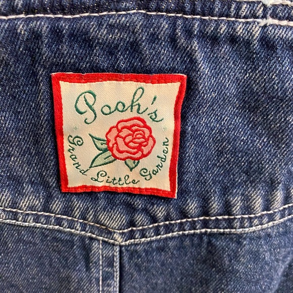 Vintage Disney Store L Shortalls Jeans Shorts Overalls Large Winnie Pooh Eeyore - Picture 5 of 8